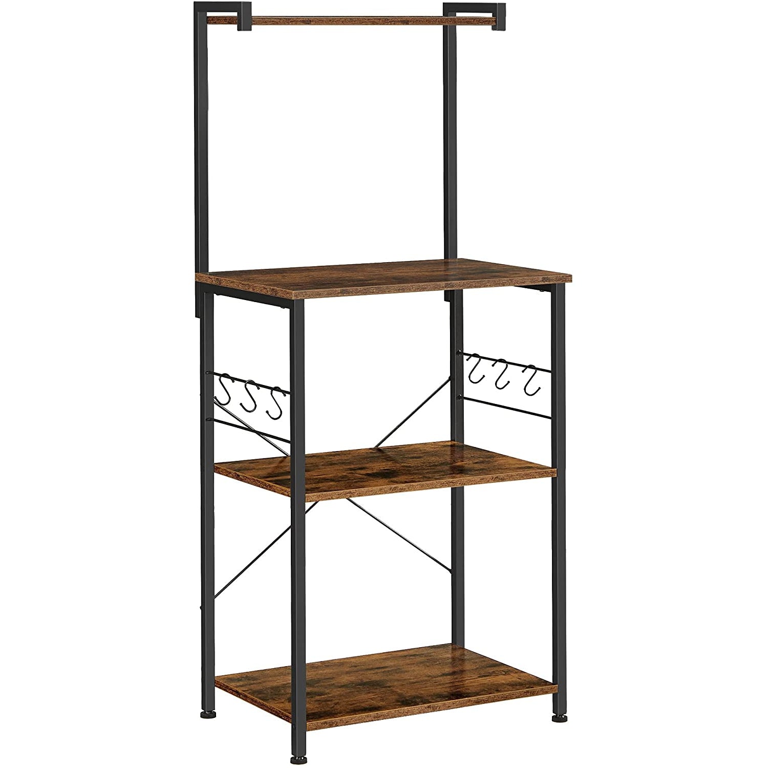 Nancy's Franktown Kitchen Rack - Étagère de rangement - Armoire de cuisine - Armoire de rangement - Vintage Marron / Noir - ↑1 60 x 40 x 130 cm