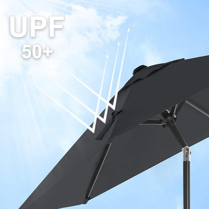 Nancy's Heber Parasol - Tuinparasol - UV-Bescherming - UPF 50+ - Metaal - Buigbaar - Grijs - 200 cm