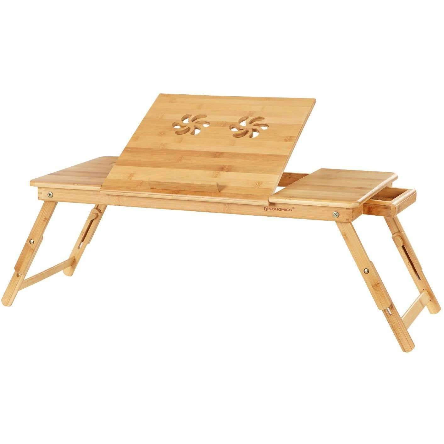 Nancy's Laptoptafel Bamboe - Nancy's - In Hoogte Verstelbaar En Opvouwbaar - Laptop Standaard