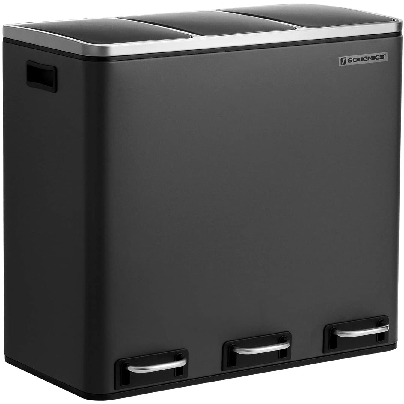Nancy's Swanton Waste Bin - Waste Separation - Pedal Bin - Waste Bin - Black - 54 Liter