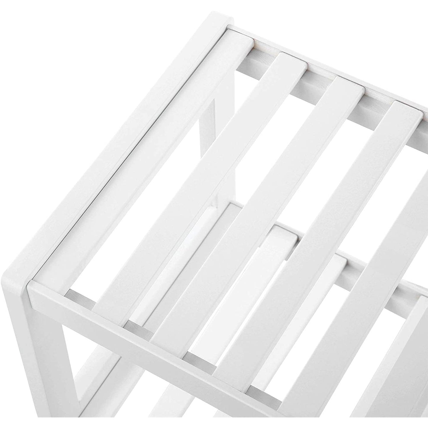 Nancy's Charneca Schoenenrek - Rek voor 6 paar schoenen - Wit - Bamboe - ± 70 x 25 x 30 cm