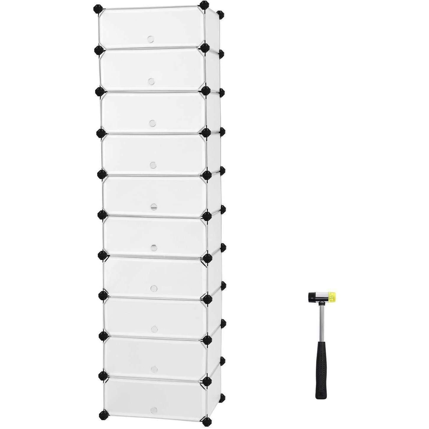 Nancy's Schoenenkast voor 20 paar schoenen – 10 Verdiepingen - Schoenenrek – 43 x 31 x 173 cm