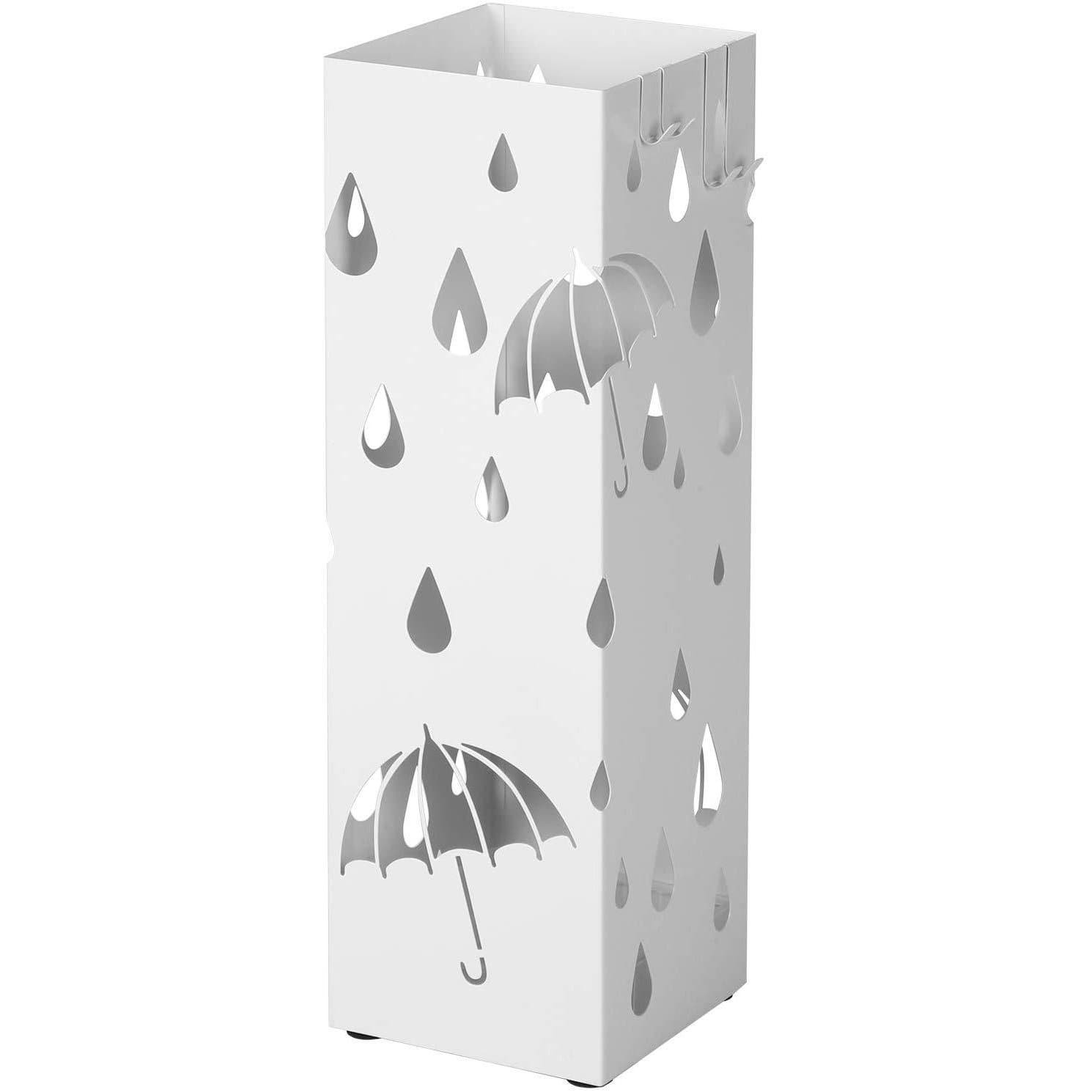 Nancy's Paraplubak Wit - Metalen Paraplubak met Regenmotief 49 CM Hoog
