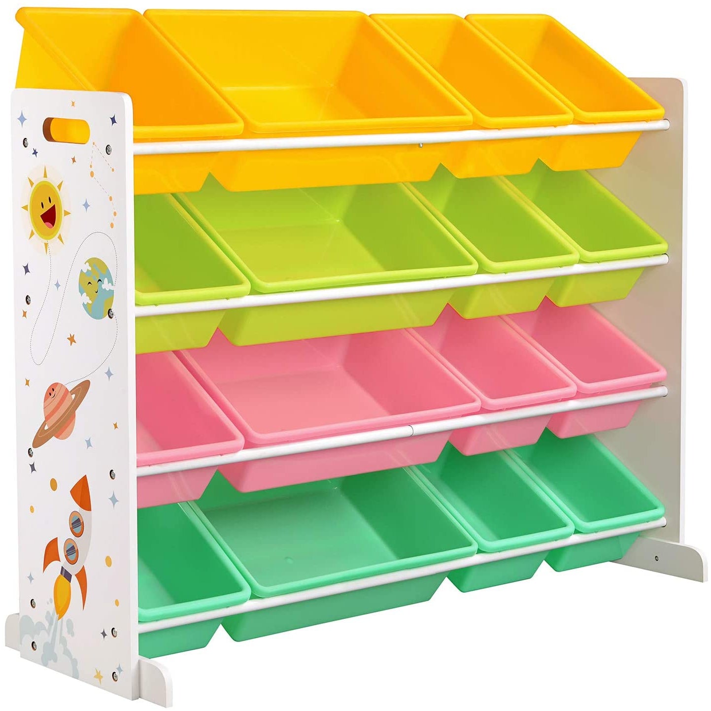 Nancy's Buckfield Speelgoedorganizer - Kinderkamerkast - Verwijderbare Dozen - Diverse Kleuren - MDF - Metaal - Kunststof - 106 x 26,5 x 78 cm