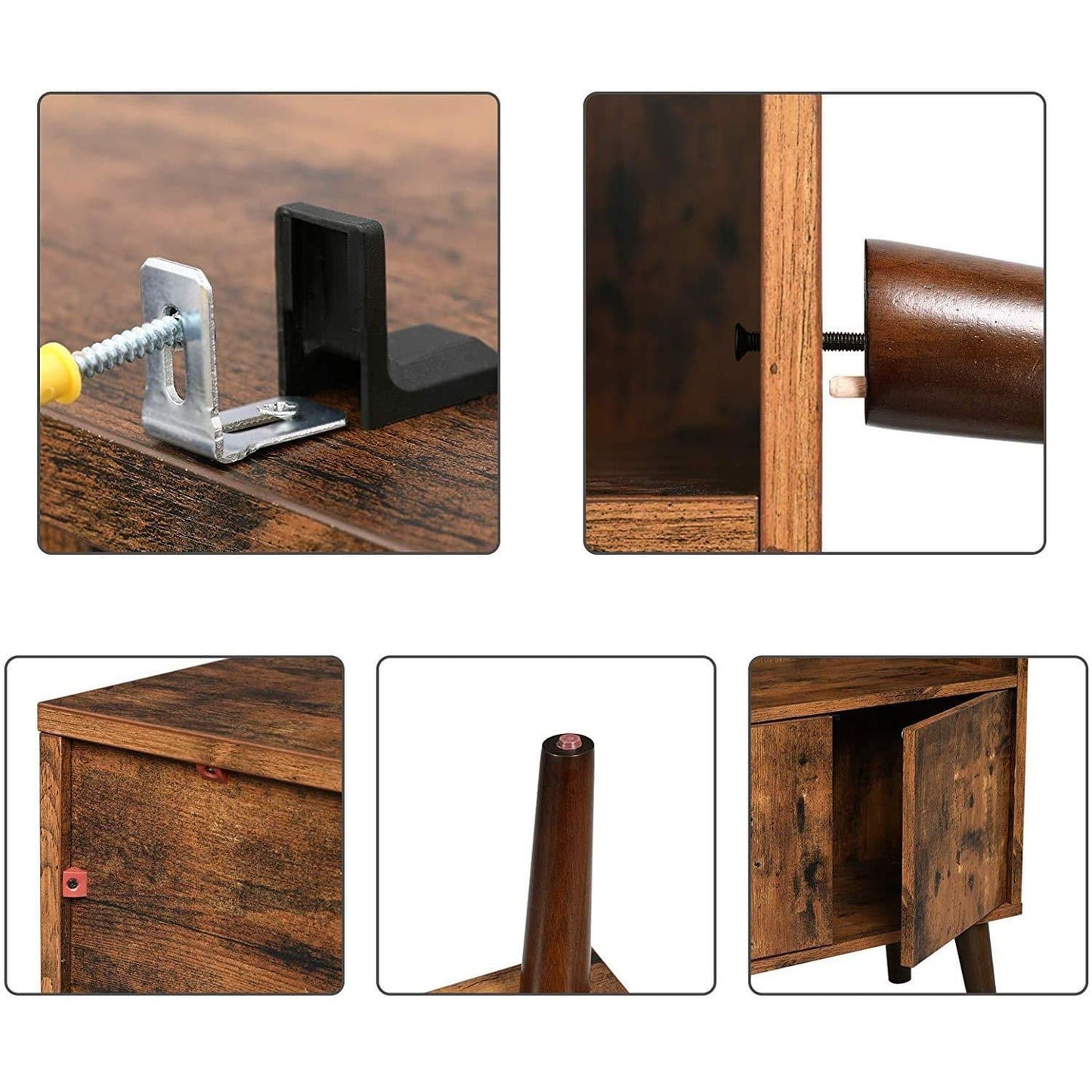 Nancy's Cambridge Retro Boekenkast - Wandkast - Opbergkast - Houtlook - 60 x 30 x 120 cm