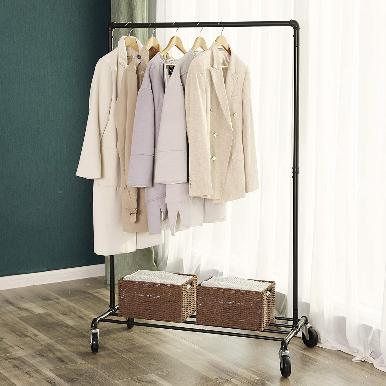 Nancy's Salselas Kledingrek – Kledingstang - Garderoberek - Zwart - ± 100 x 50 x 160 cm