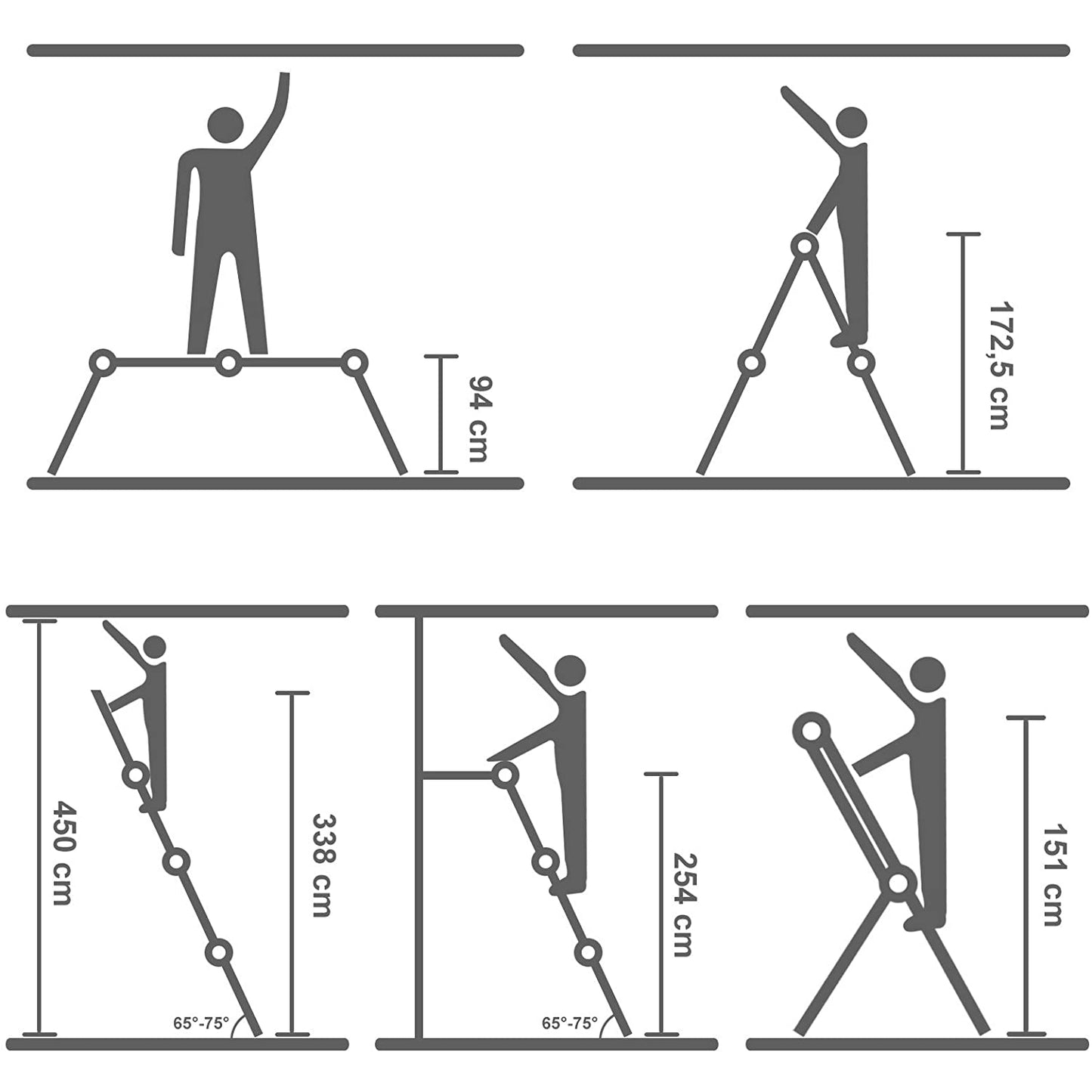 Nancy's Chacim Multifunctionele Ladder - Telescopische Ladder - Anti-Slip - Zilver - Staal