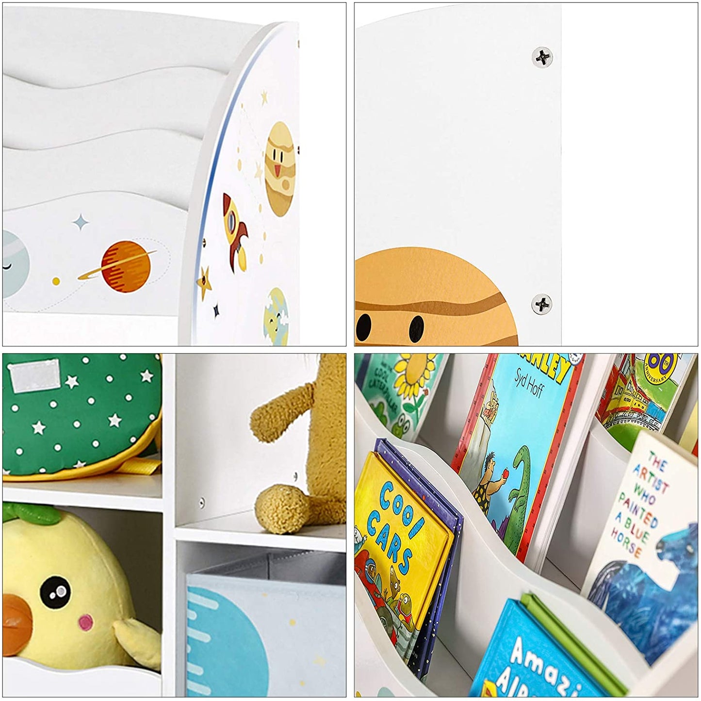 Nancy's Oeiras Speelgoed Organizer - Speelgoed opbergen - Kinderkamer kast - Wit - ± 95 x 30 x 100 cm