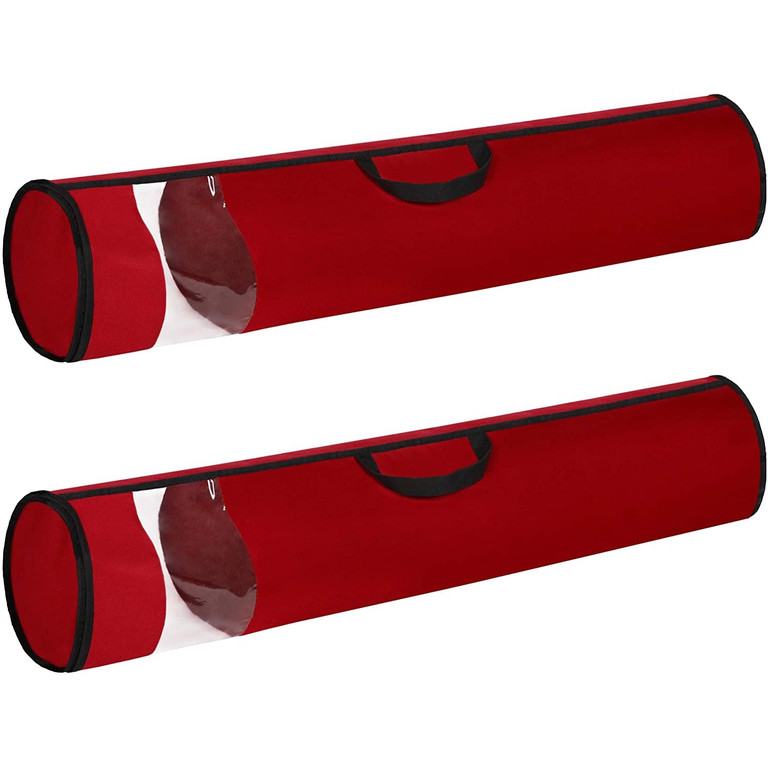 Nancy's Opbergtas Voor Inpakpapier - Opbergtas Voor Posters - Set Van 2 - Opberger - Rood - Zwart - Stof - 30 rollen