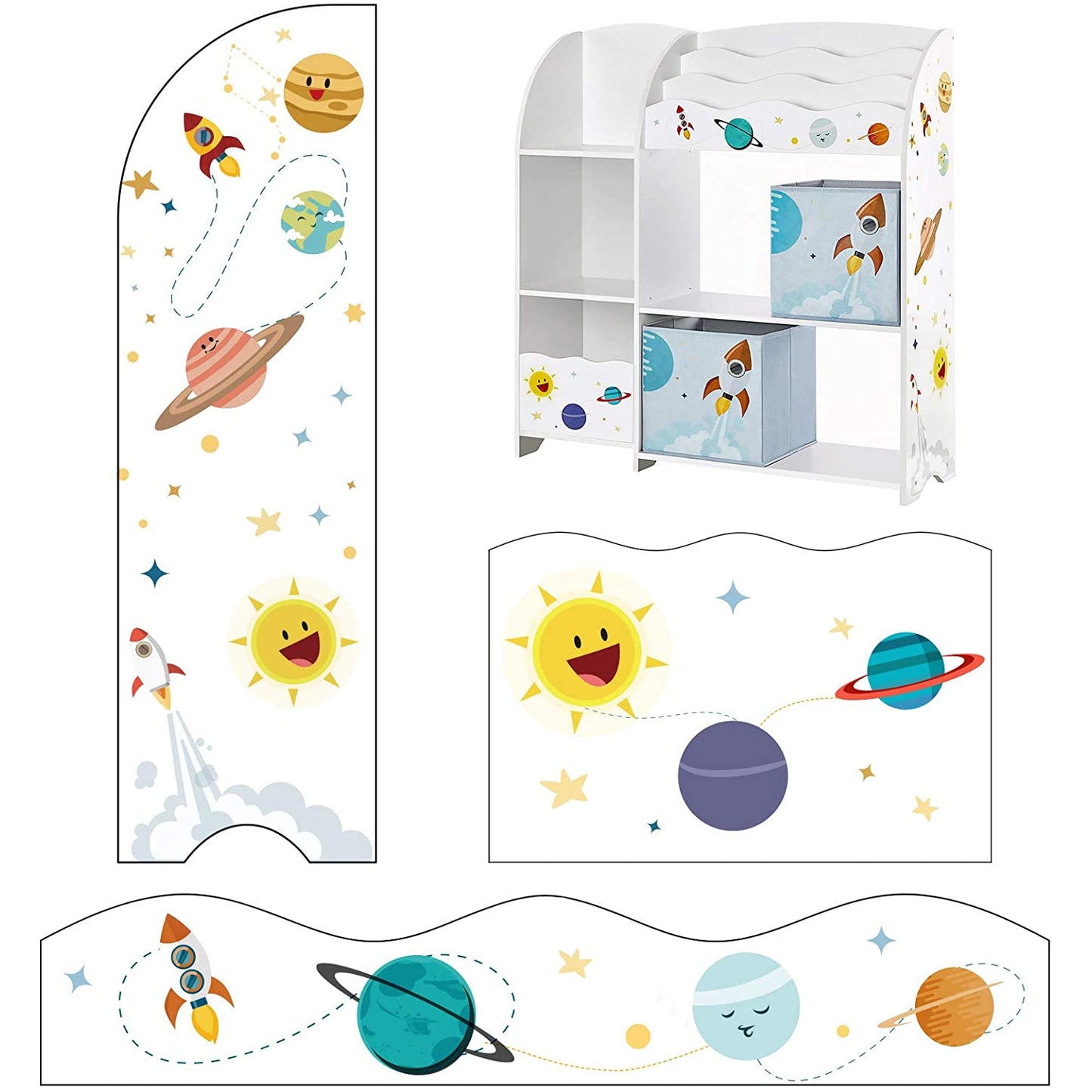 Nancy's Oeiras Speelgoed Organizer - Speelgoed opbergen - Kinderkamer kast - Wit - ± 95 x 30 x 100 cm