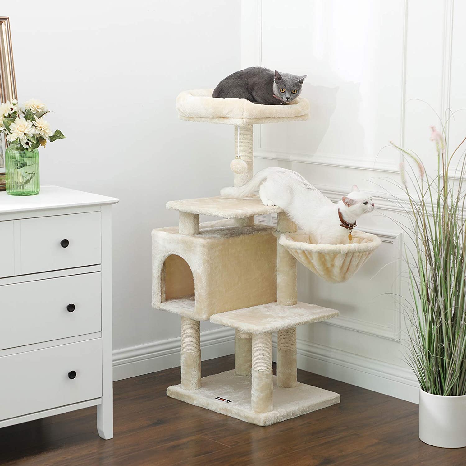 Nancy's Luxe Katten Krabpaal - Hangmat - Ligplaatsen - Katten Klim - 110 CM - Krabpalen