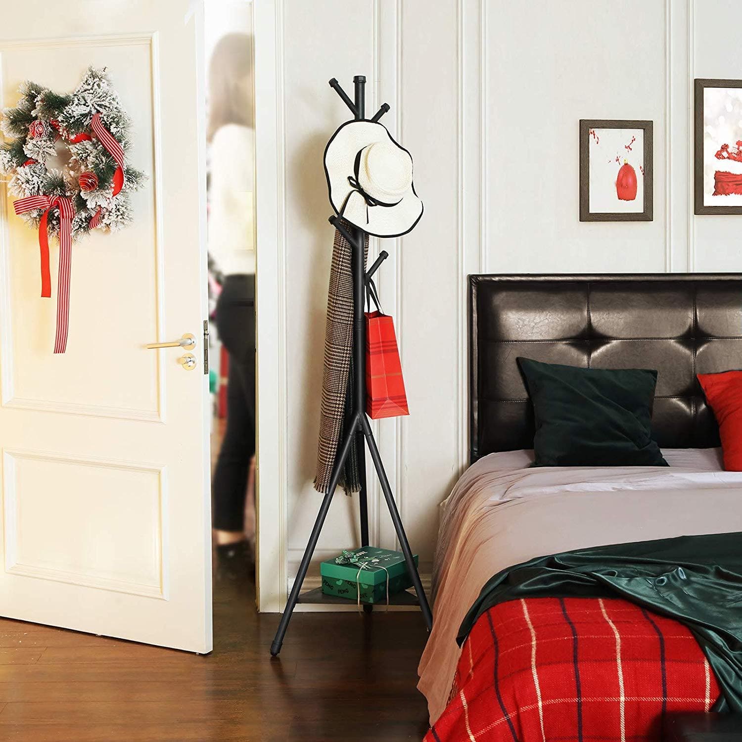 Nancy's Kapstok - Boomhanger - 6 Haken - Industriële Stijl - Kapstokken - Zwart - 57 x 57 x 181.5 cm