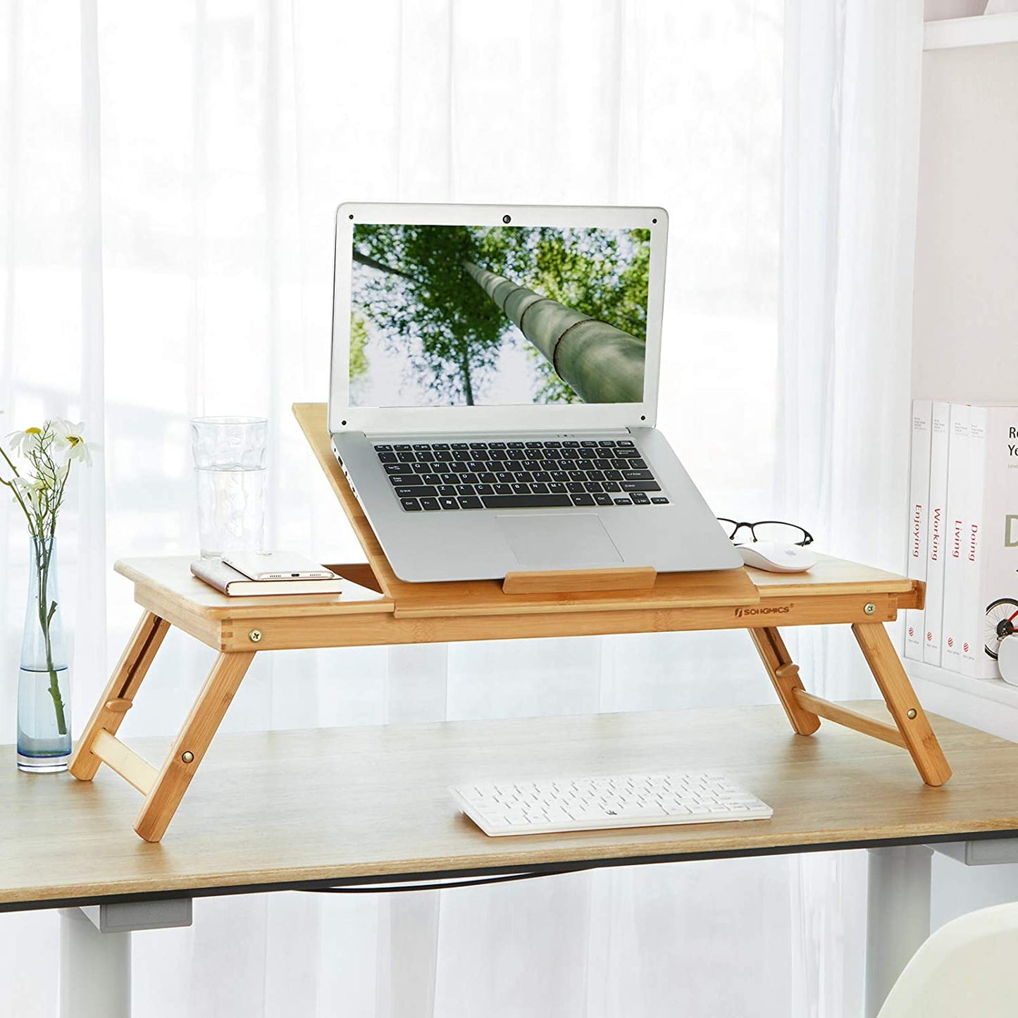 Nancy's Karuza Laptoptafel - Laptopstandaard - In hoogte verstelbaar - Bamboe