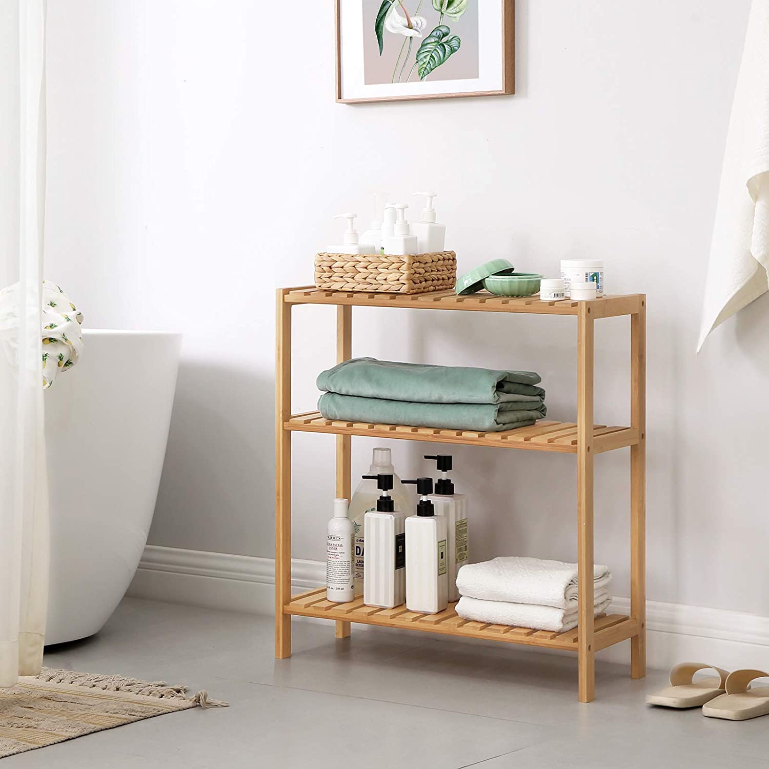 Nancy's Gueifaes Bathroom shelf - Storage shelf - Bathroom cabinet - Bamboo - ± 60 x 25 x 65 cm