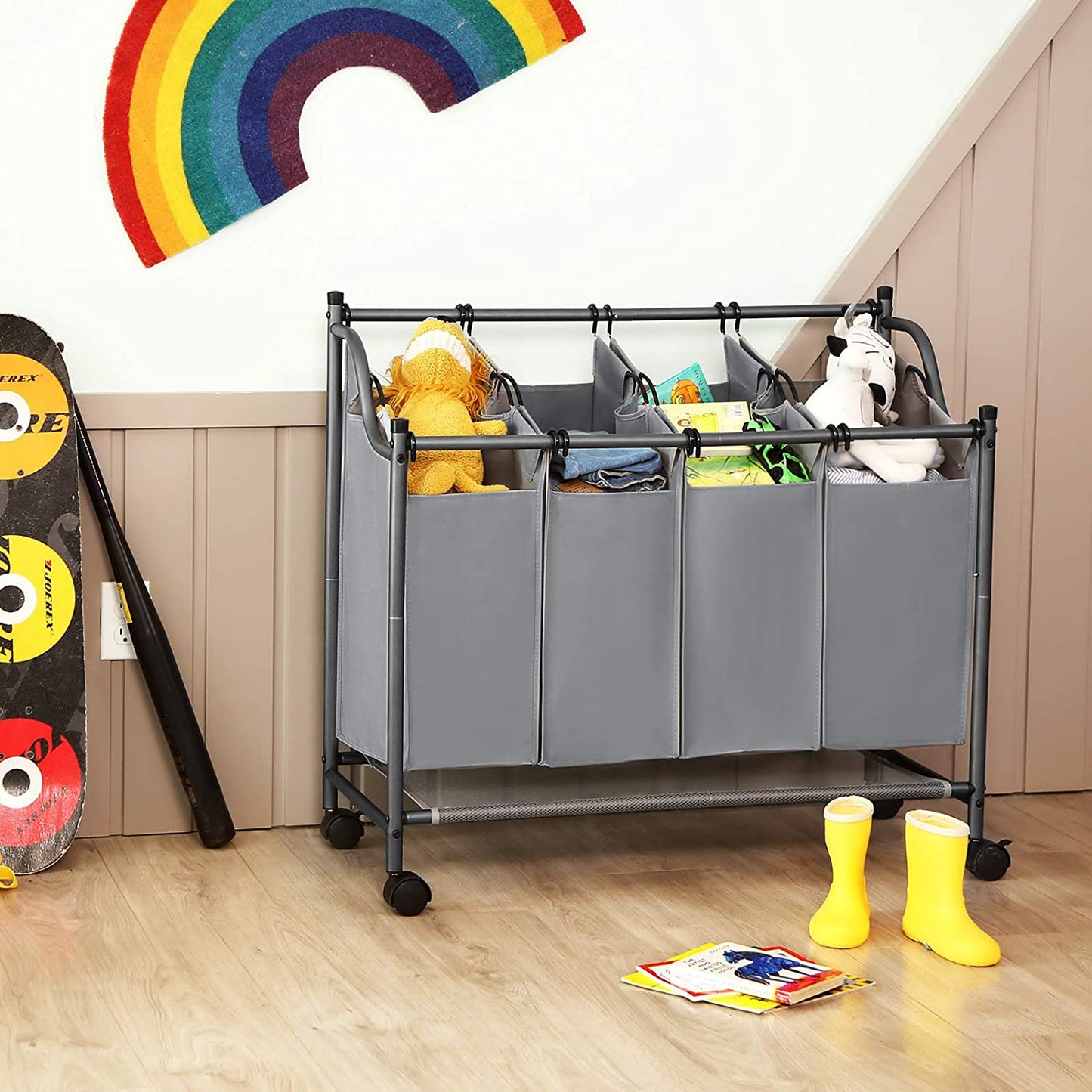 Nancy's Barcarena Wassorteerder - Wasmand - Wasbox - Grijs - 4 x 35 Liter