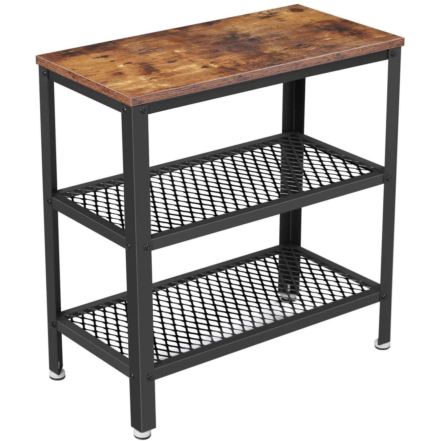 Nancy's Deluxe Bijzettafel - Met Opbergplanken - Vintage - 60 x 30 x 60 cm