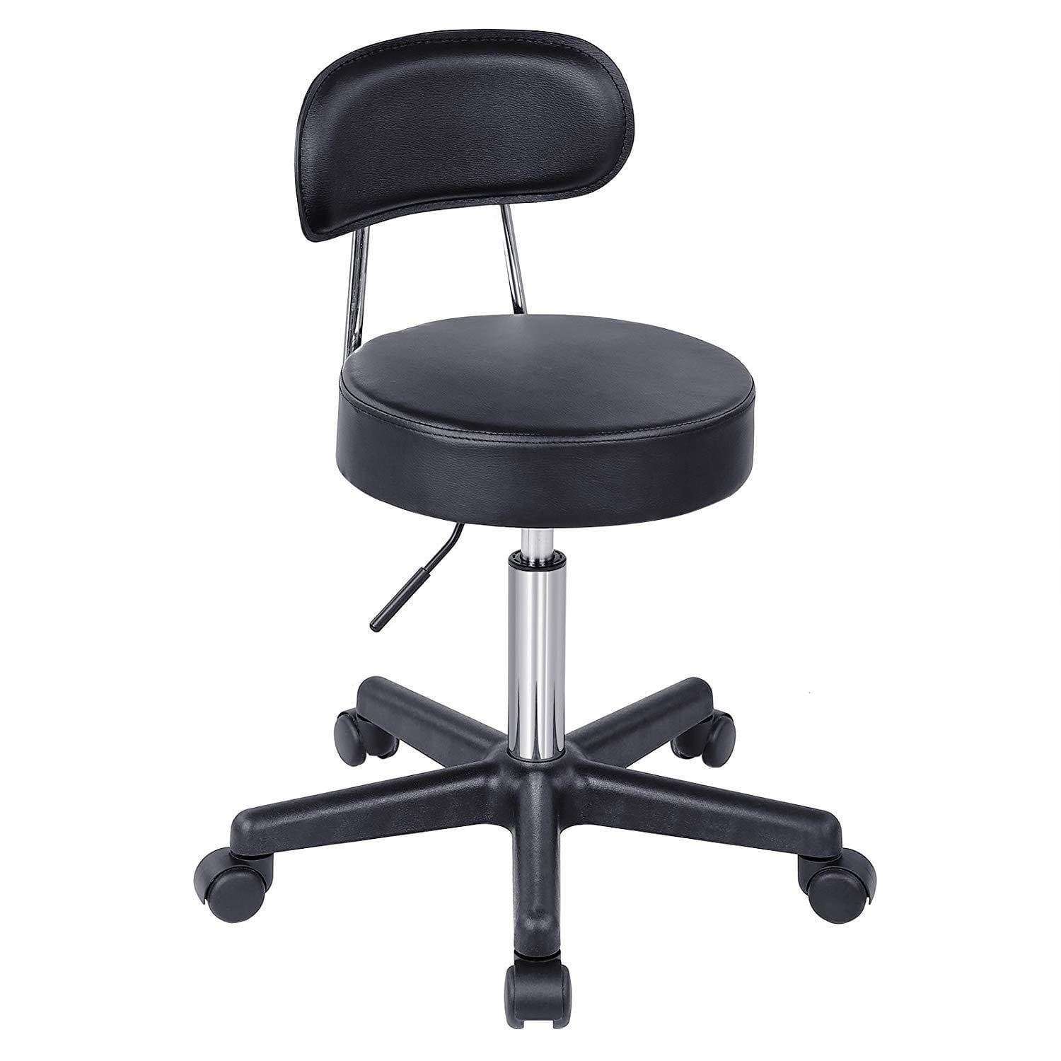 Nancy's Mobiele Werkkruk Op Wielen - Zadelkruk - Bureaukruk - Zwart - 50 x 48 x 20 cm