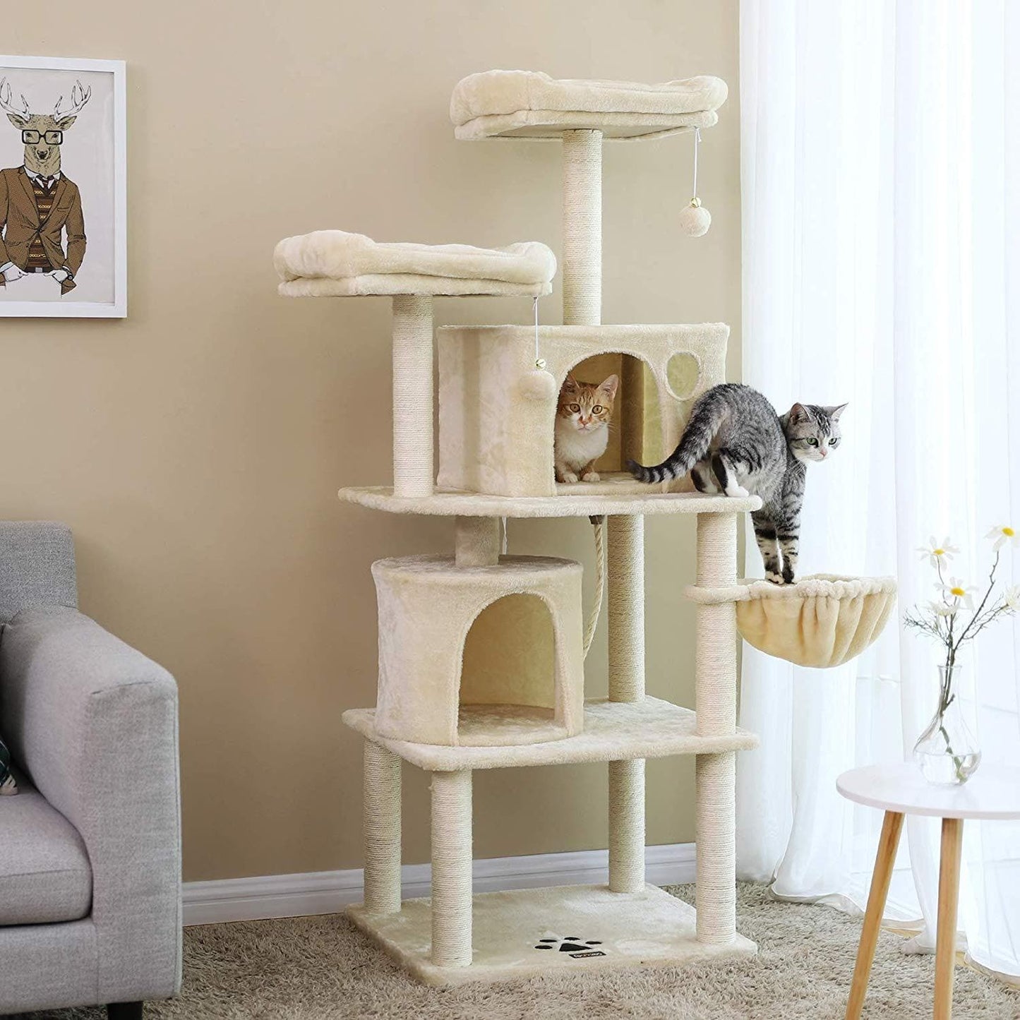 Nancy's Klimboom Voor Katten - Krabpaal - Kattenhuis Met Hangmat - Kattenboom XL - Kattenhuis - Krabpaal - Krabpalen voor Katten