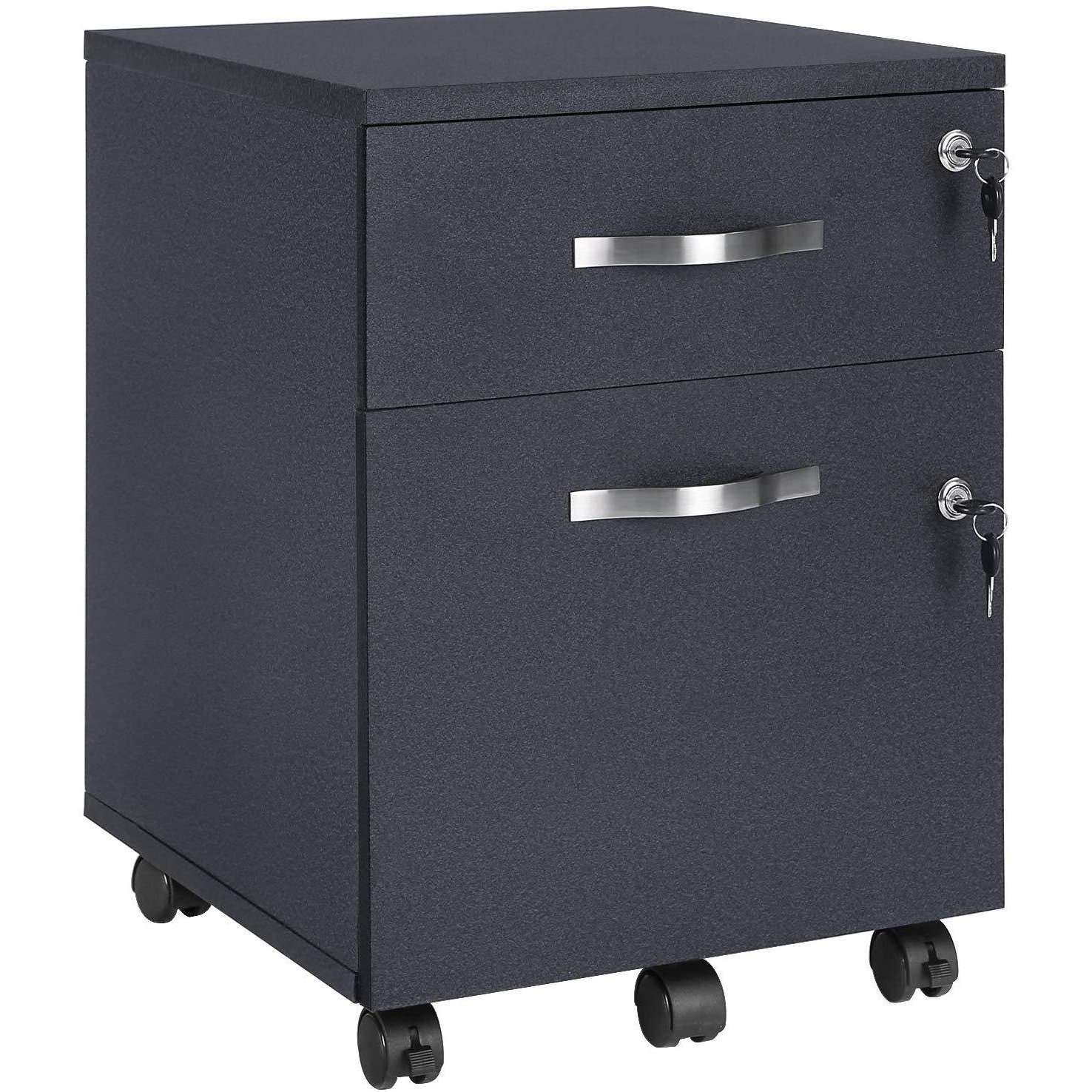 Nancy's Lidya Caisson à tiroirs - Classeur - Armoire de bureau - Noir - ± 40 x 45 x 55 cm