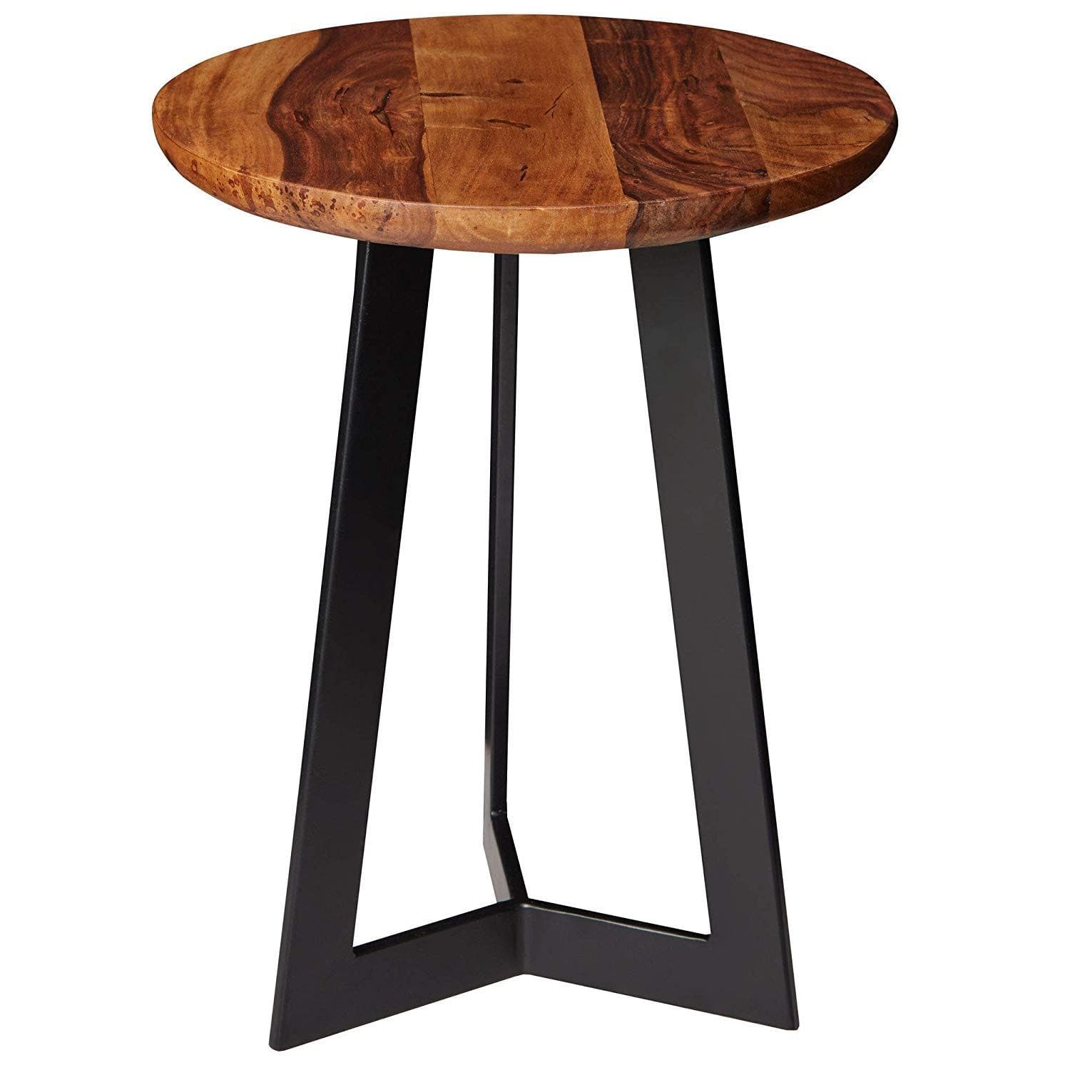 Table d'Appoint de Nancy - Table de Téléphone Bois Métal - Marron - 35 x 45 x 35 cm