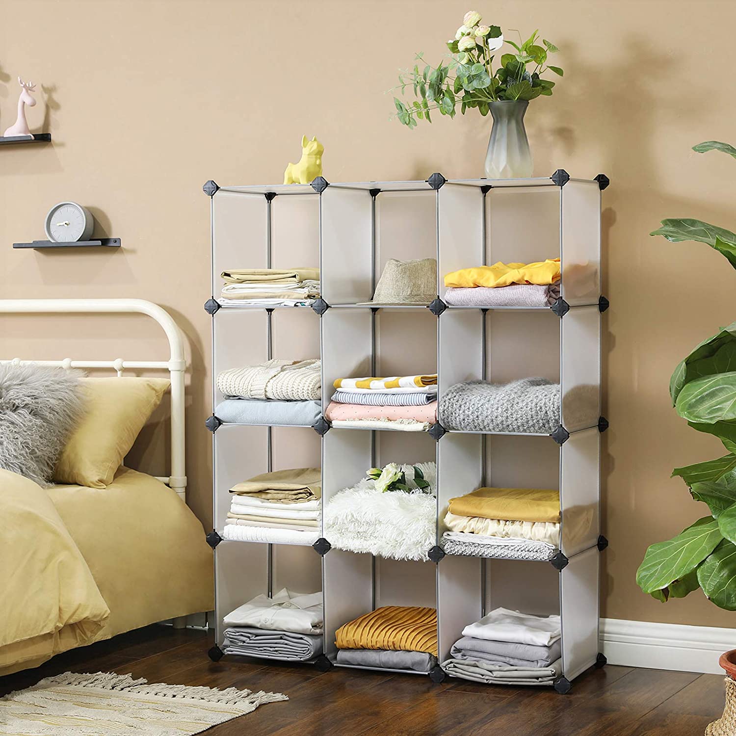 Nancy's Morton Shelving Unit - Storage Cabinet - Storage System - Shelving System - Adjustable - White - Transparent - ± 90 x 30 x 120 cm