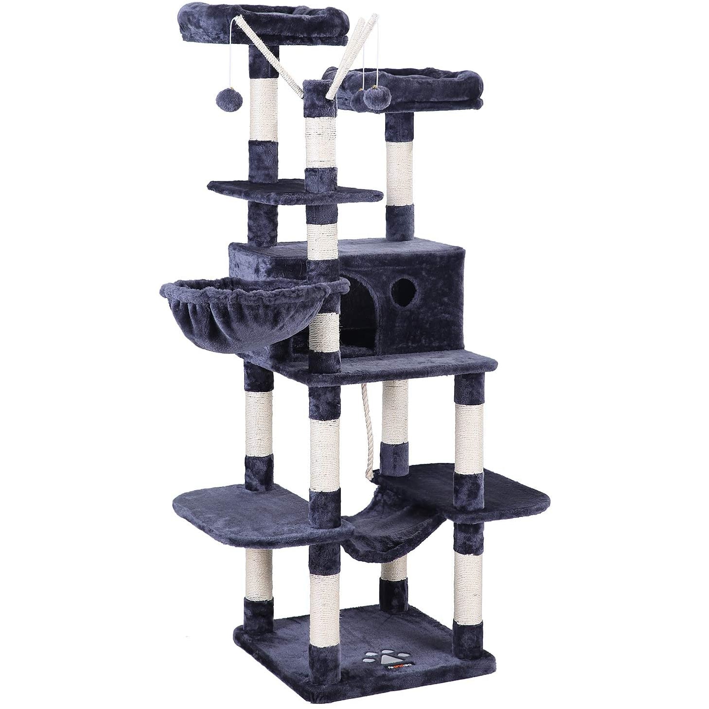 Griffoir pour chat Nancy's XXL Pershore - Arbre à chat - Gris fumée - 50 x 50 x 164 cm