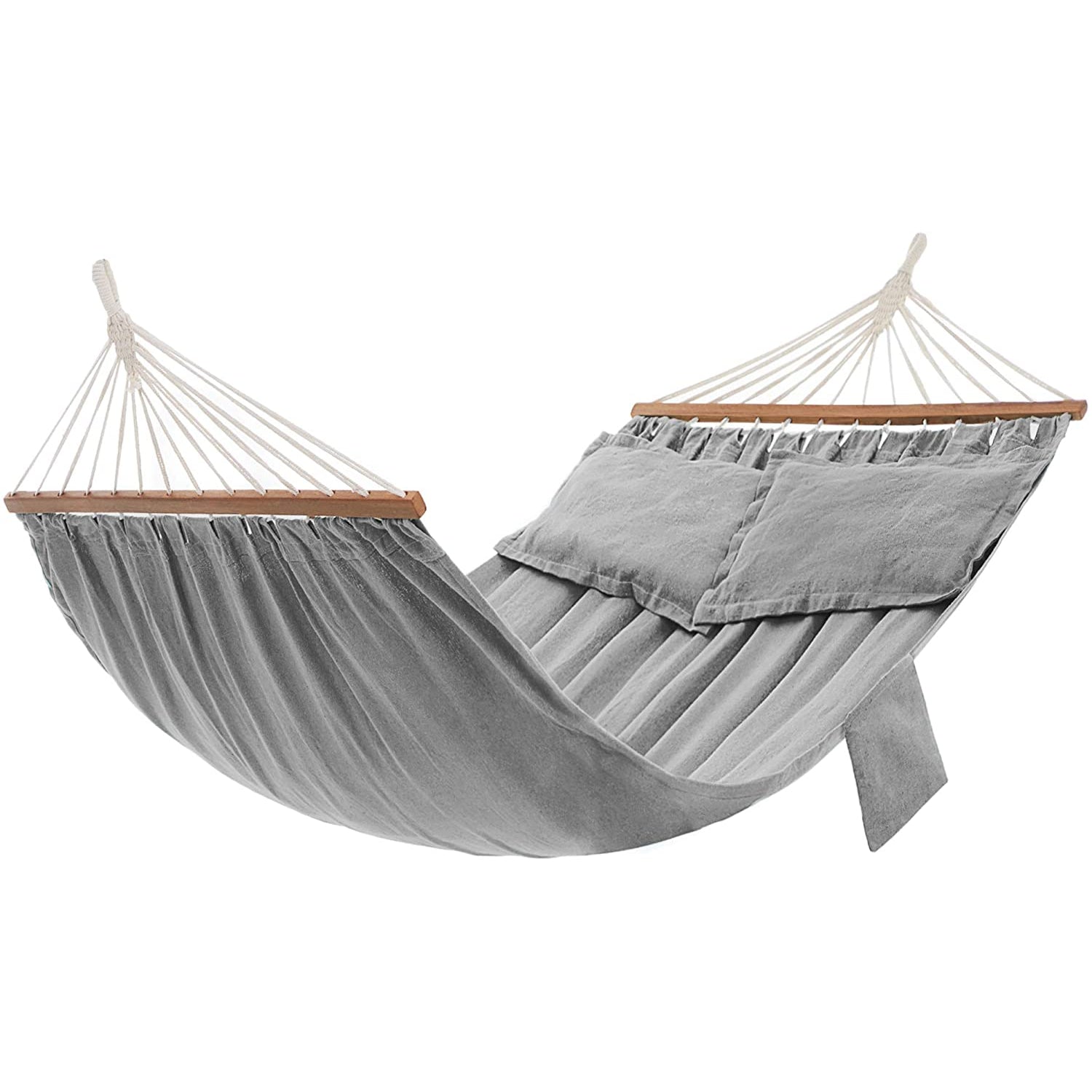 Nancy's Brydon Island Hangmat - Kussens - Weefsel - Hout - Grijs - 210 x 150 cm