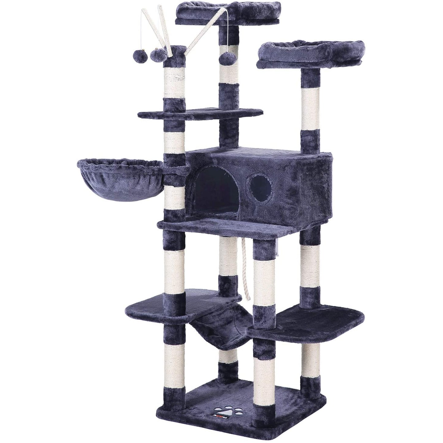 Nancy's XXL Pershore Krabpaal voor katten - Kattenboom - Rookgrijs - 50 x 50 x 164 cm