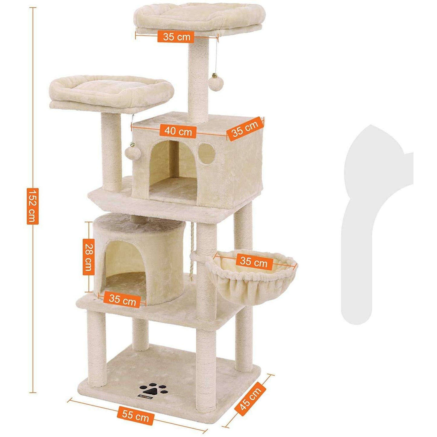 Nancy's Klimboom Voor Katten - Krabpaal - Kattenhuis Met Hangmat - Kattenboom XL - Kattenhuis - Krabpaal - Krabpalen voor Katten