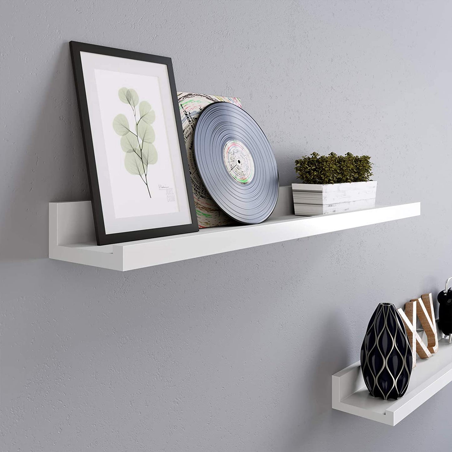 Nancy's Wamanda Wandplank - Zwevende planken - Set Van 2 - Wit - 60 x 10 x 5 cm