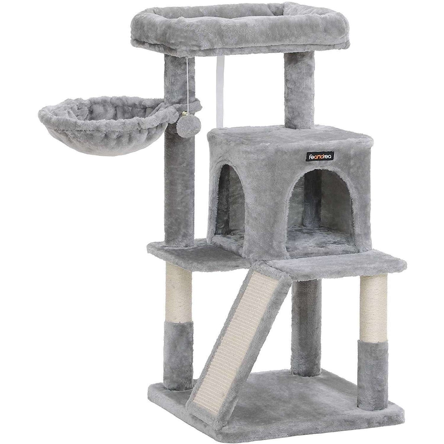 Nancy's Clallam Kattenboom - Kattenhuis - Krabpaal - Krabpalen voor Katten - 48 x 48 x 96 cm (L x B x H)