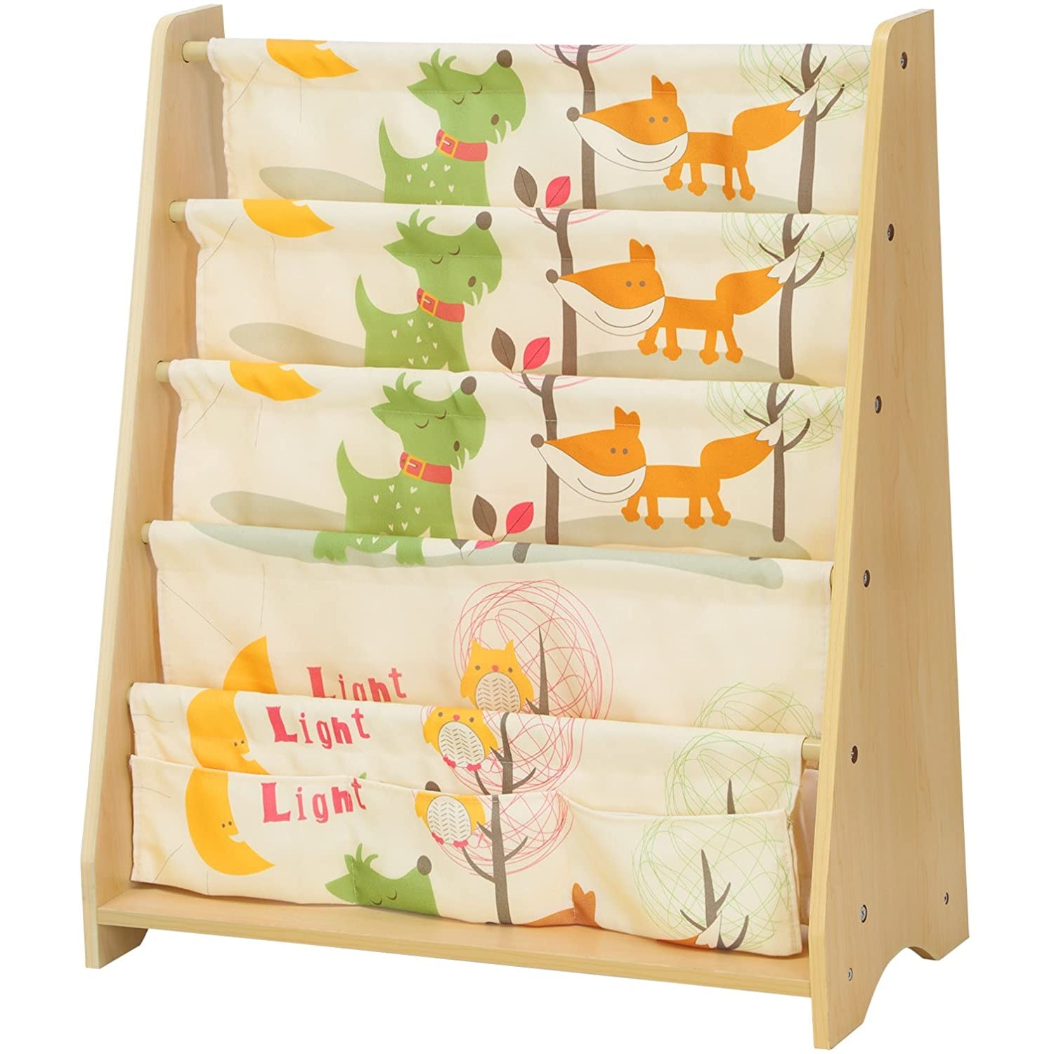 Nancy's Boekenrek met 4 niveaus - Boekenkast voor kinderen - Opbergrek voor boeken, schoolmaterialen, voor kinderkamer of kleuterschool - Esdoorn hout