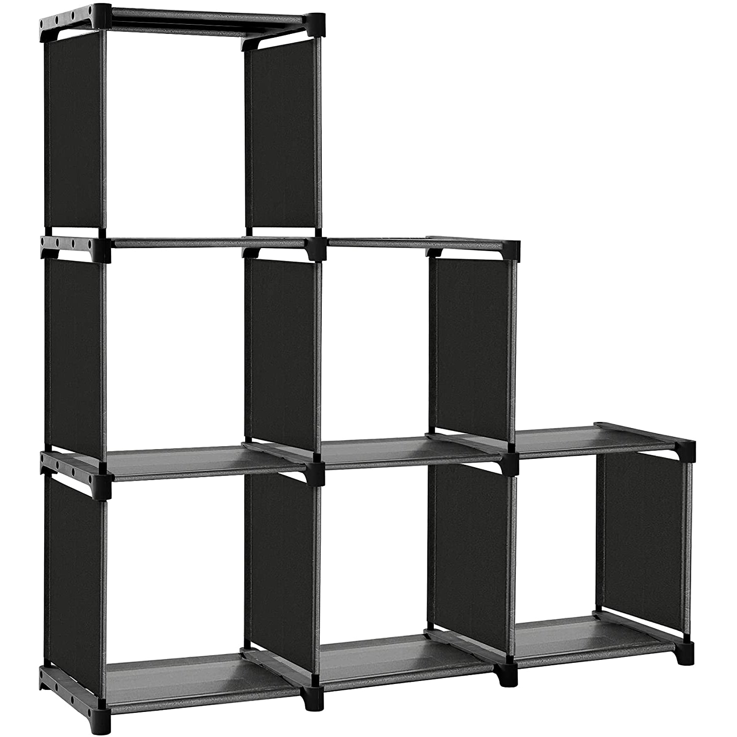 Nancy's Canoose Vakkenkast - Opbergkast - Verstelbaar - Kubussen - Zwart - Staal - 105 x 30 x 105 cm