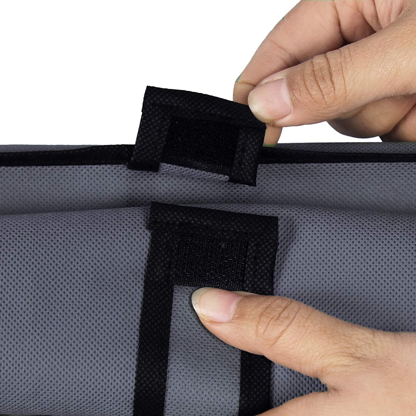 Nancy's Feijo Schoenenrek - Schoenenkast - 10 Planken - Grijs - Fleece / Staal - ± 60 x 30 x 160 cm