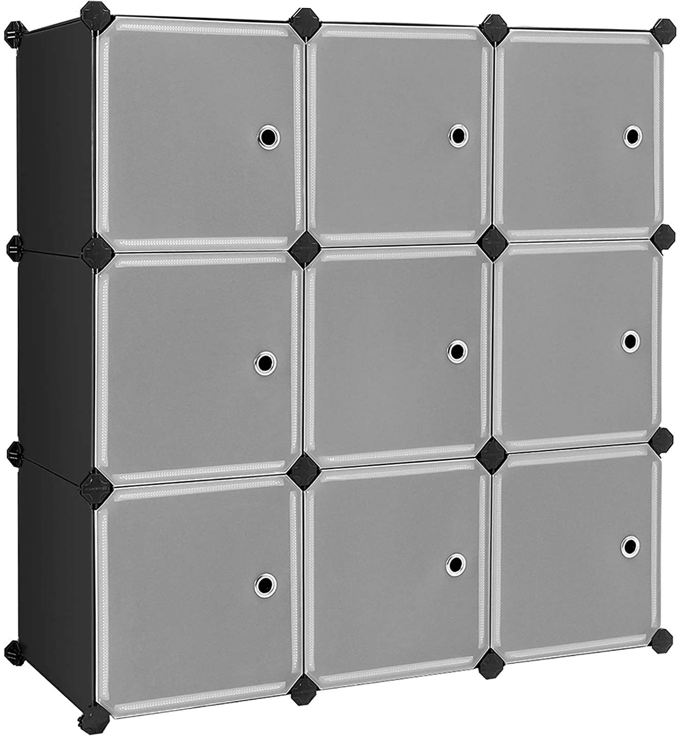 Nancy's Charleston Opbergsysteem - 9 Kubussen - Organizer - Opbergboxen - Zwart / Transparant