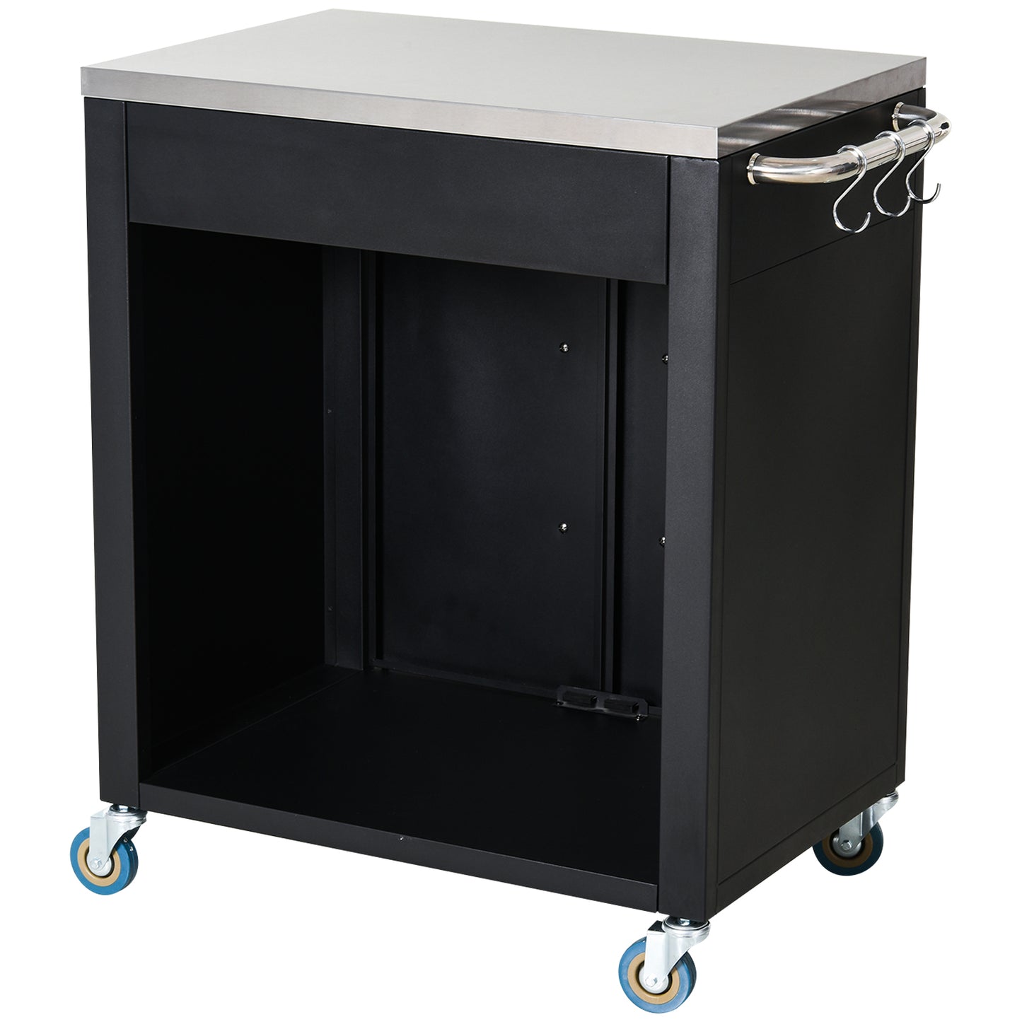 Nancy's Oshkosh Keukentrolley - Keukenwagen - Serveerwagen - Bijzettafel op wieltjes - Zwart - Staal - ± 85 x 50 x 85 cm