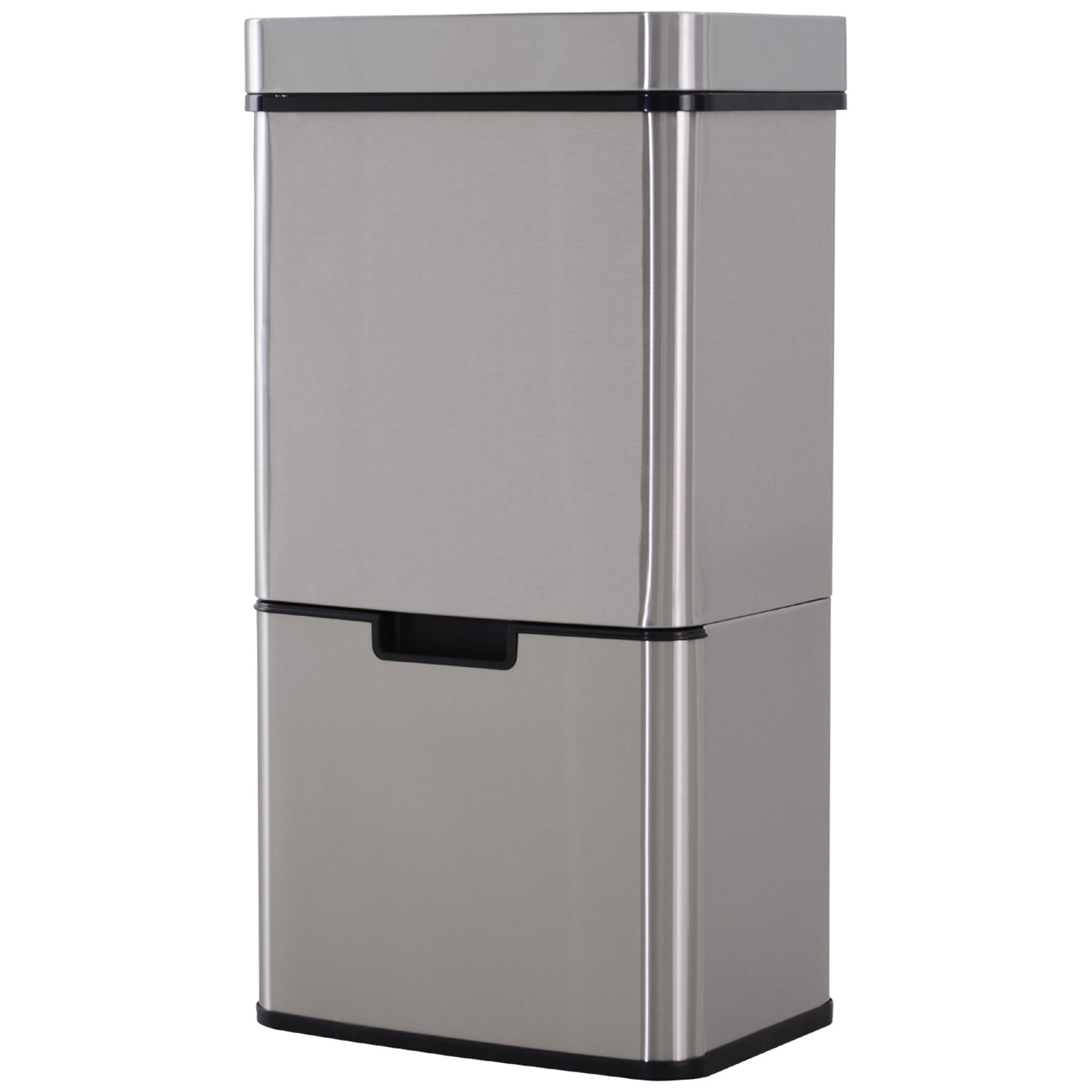 Nancy's Bozeman Prullenbak - Sensor Prullenbak - Afvalscheidingssysteem - 72 L - 3-Vaks - RVS - 42 x 30 x 81 cm - Zilver