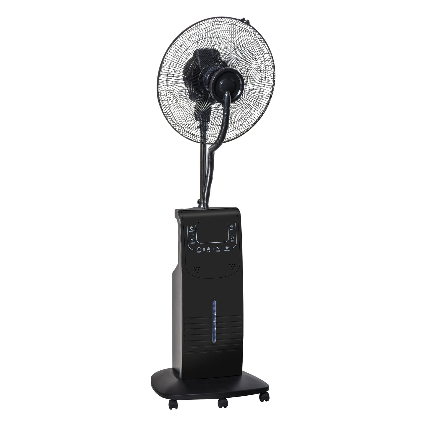 Nancy's New Haven Statiefventilator - Mistventilator - LED-Paneel - 3 Snelheden - Staal - Zwart - 44,5 x 135 cm