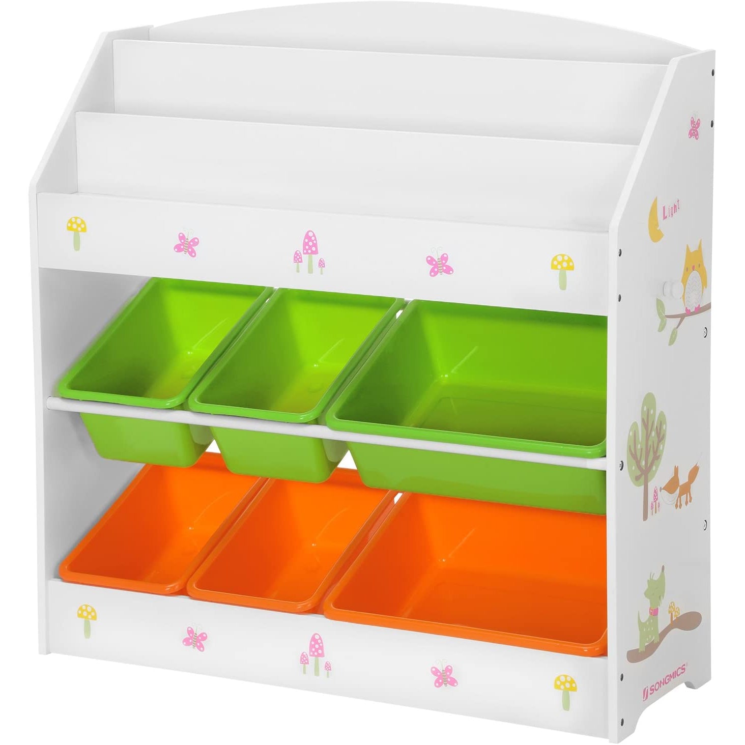 Nancy's Wendover Opbergkast - Voor Kinderen - Speelgoed Organizer - 6 Uitneembare Bakken - Meerkleurig - Wit