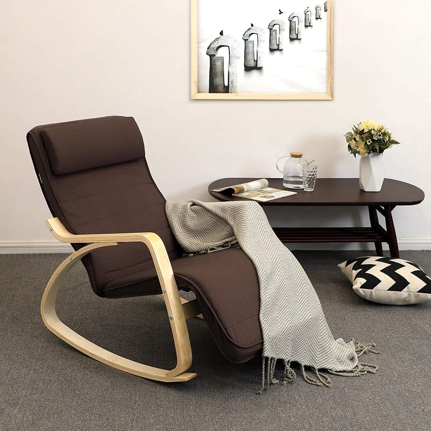 Nancy's Somerset Schommelstoel Van Berkenhout - Fauteuil - Bruin
