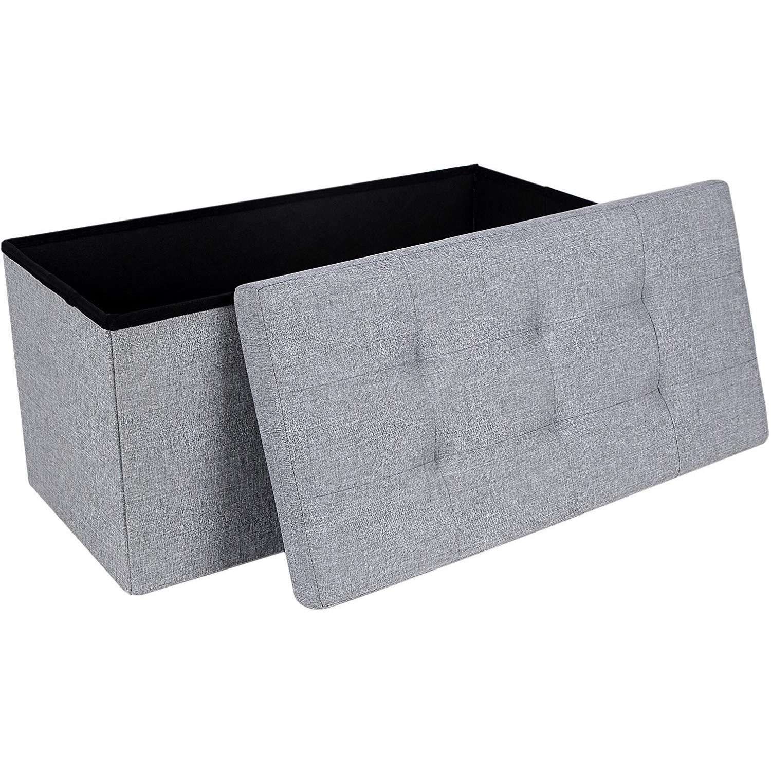 Nancy's Huboe Stool - Storage bench - Bench with storage space - Grey - ± 75 x 40 x 40 cm
