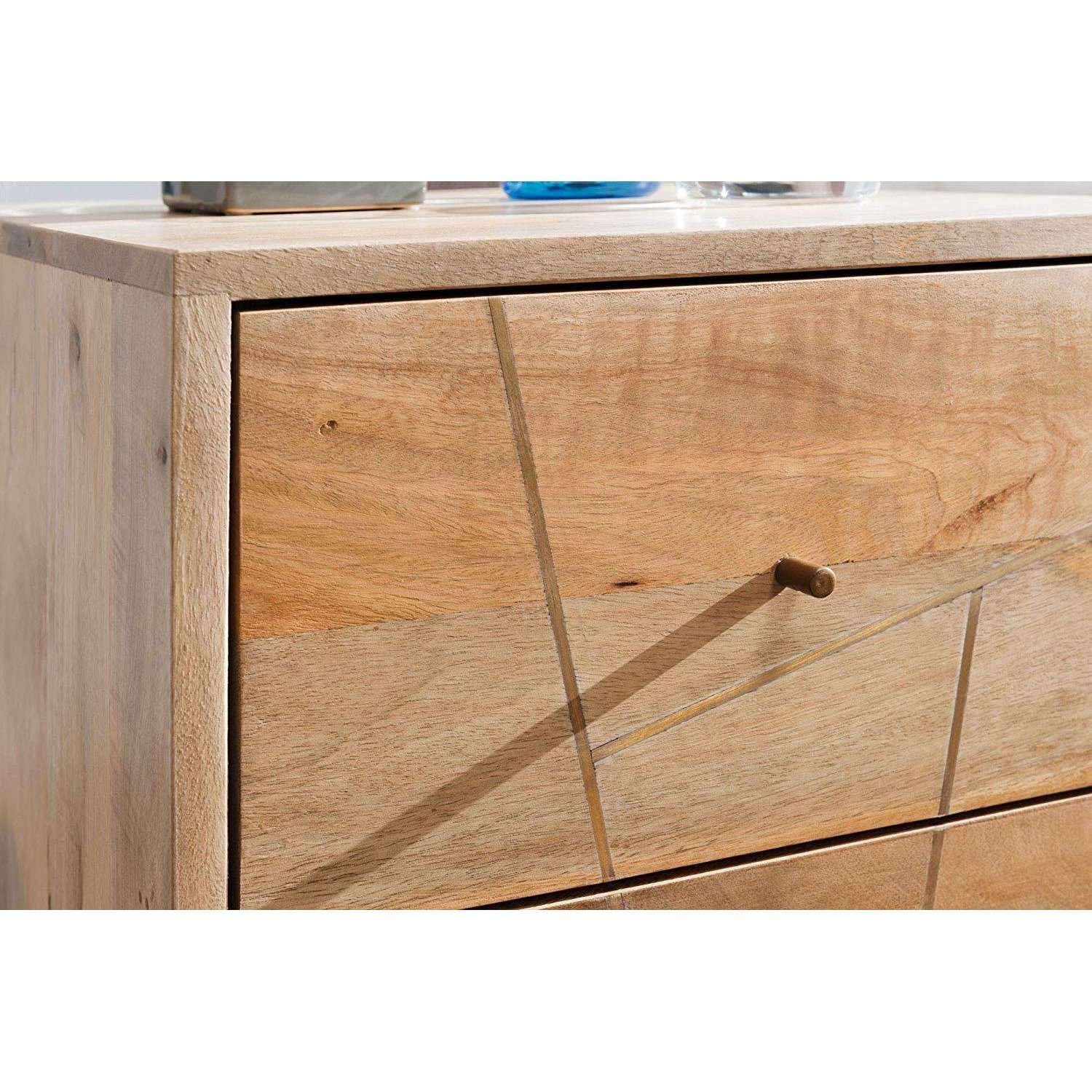 Nancy's Machico Nachtkastje - Bijzettafel - Ladekastje - Massief Mangohout - ± 40 x 40 x 55 cm