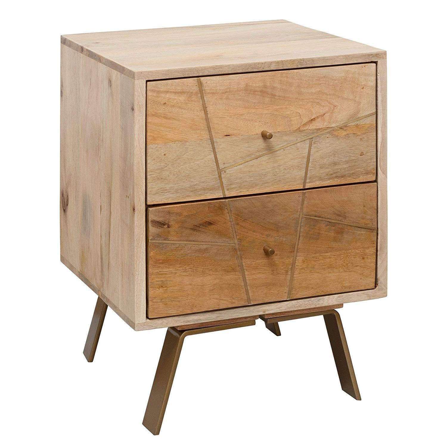 Nancy's Machico Bedside Table - Side Table - Chest of Drawers - Solid Mango Wood - ± 40 x 40 x 55 cm