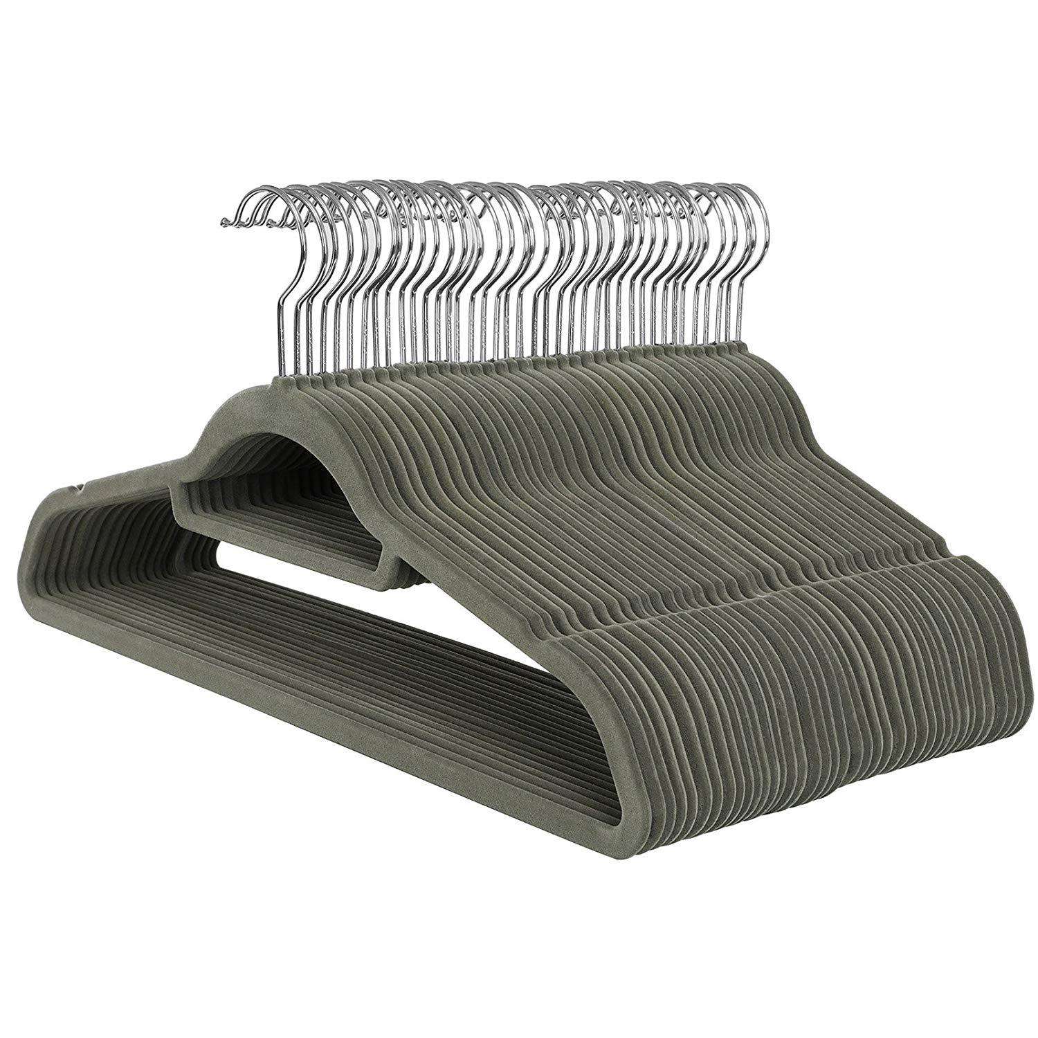 Nancy's Clothes Hangers - 100 Pieces - Anti-slip - Rotatable Metal Hook - Gray