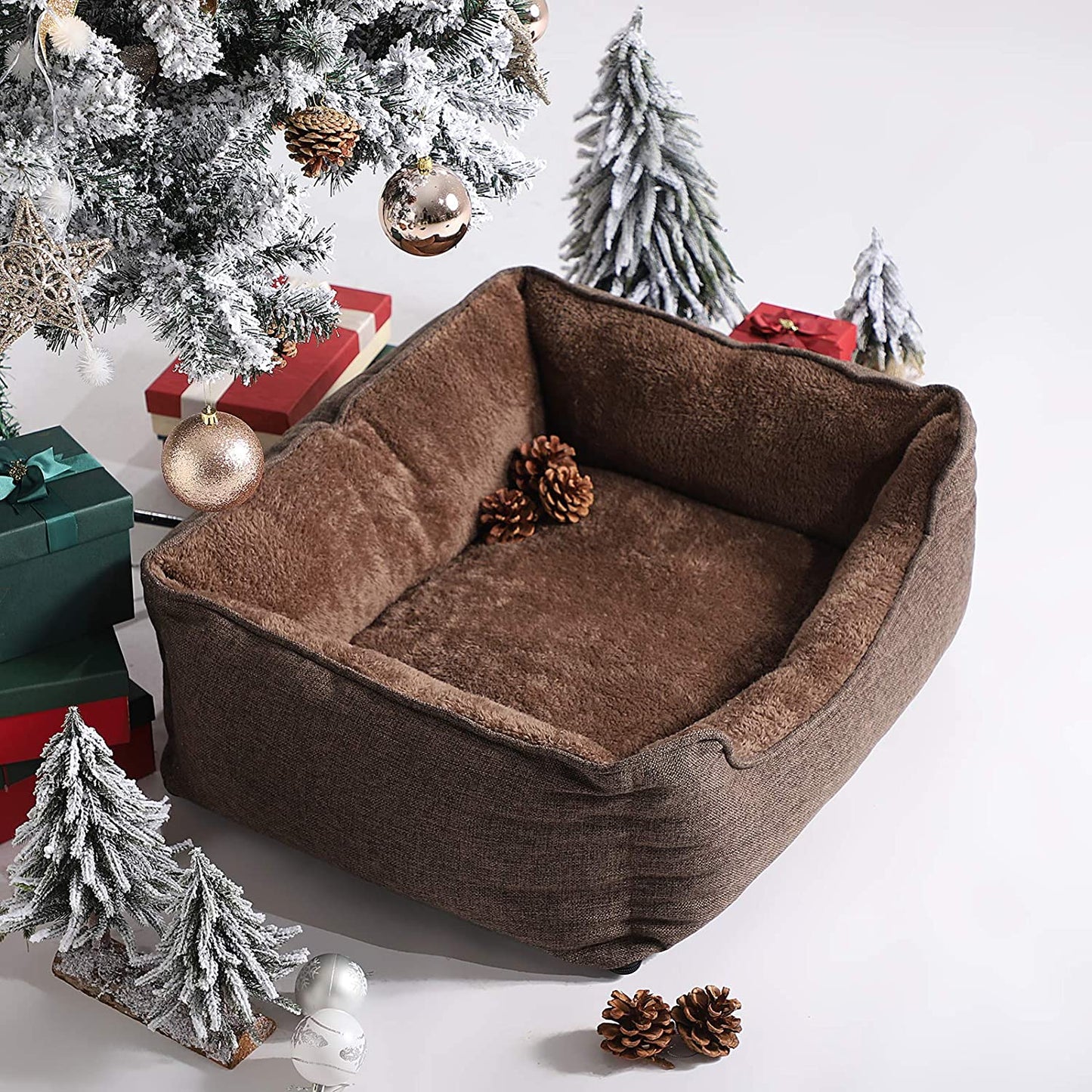 Nancy's Morelia Hondenmand wasbaar - Afneembare hoes - Hondenkussen - Bruin - 90 x 25 x 75 cm