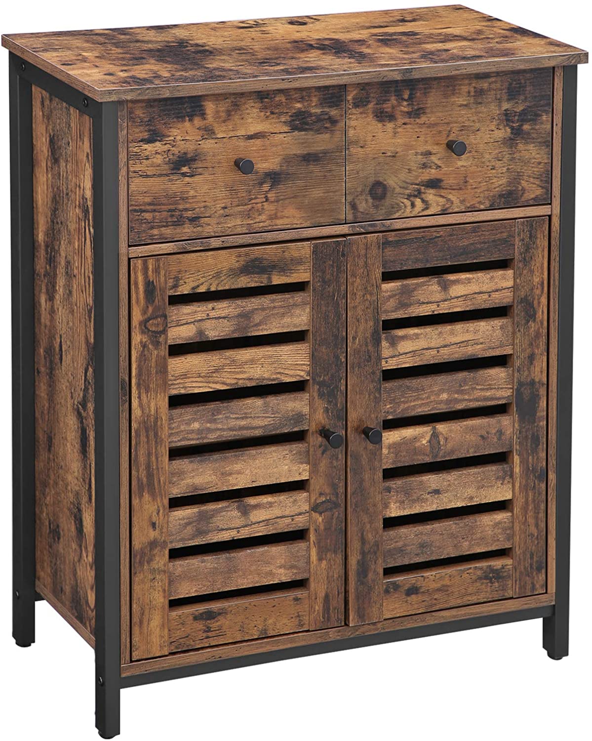 Armoire de rangement Nancy's Ybrada - Commode - Commode - Vintage / Marron foncé - Aggloméré / Acier - 70 x 30 x 80 cm