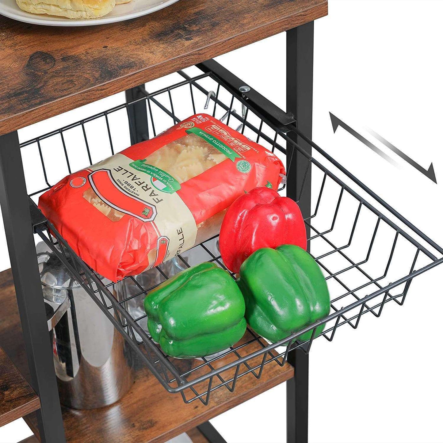 Nancy's Huntsville Keukenkast - Keukenrek - Opbergkast - Vintage Donkerbruin - ± 90 x 40 x 130 cm