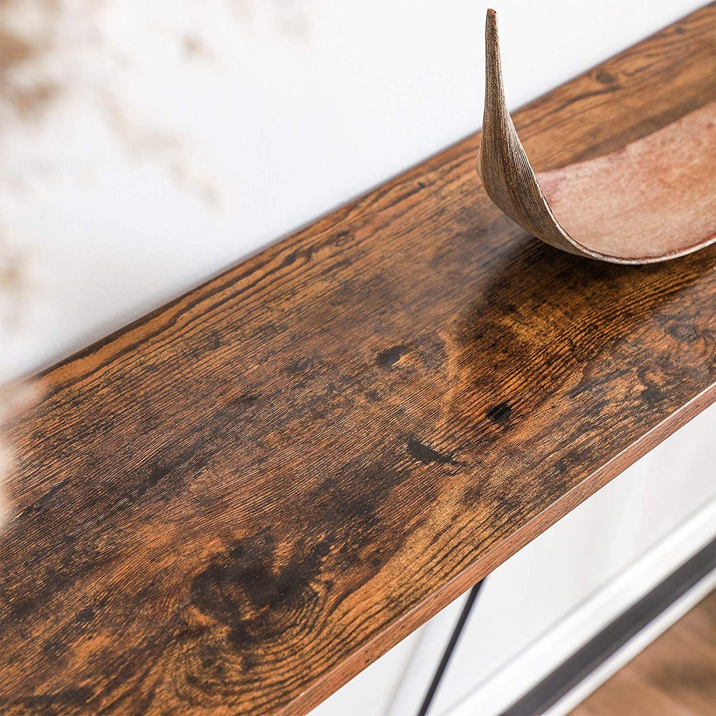 Nancy's Consoletafel Omaha - Vintage tafel - Industrieel - Bruin/Zwart - 120 x 23 x 74 cm