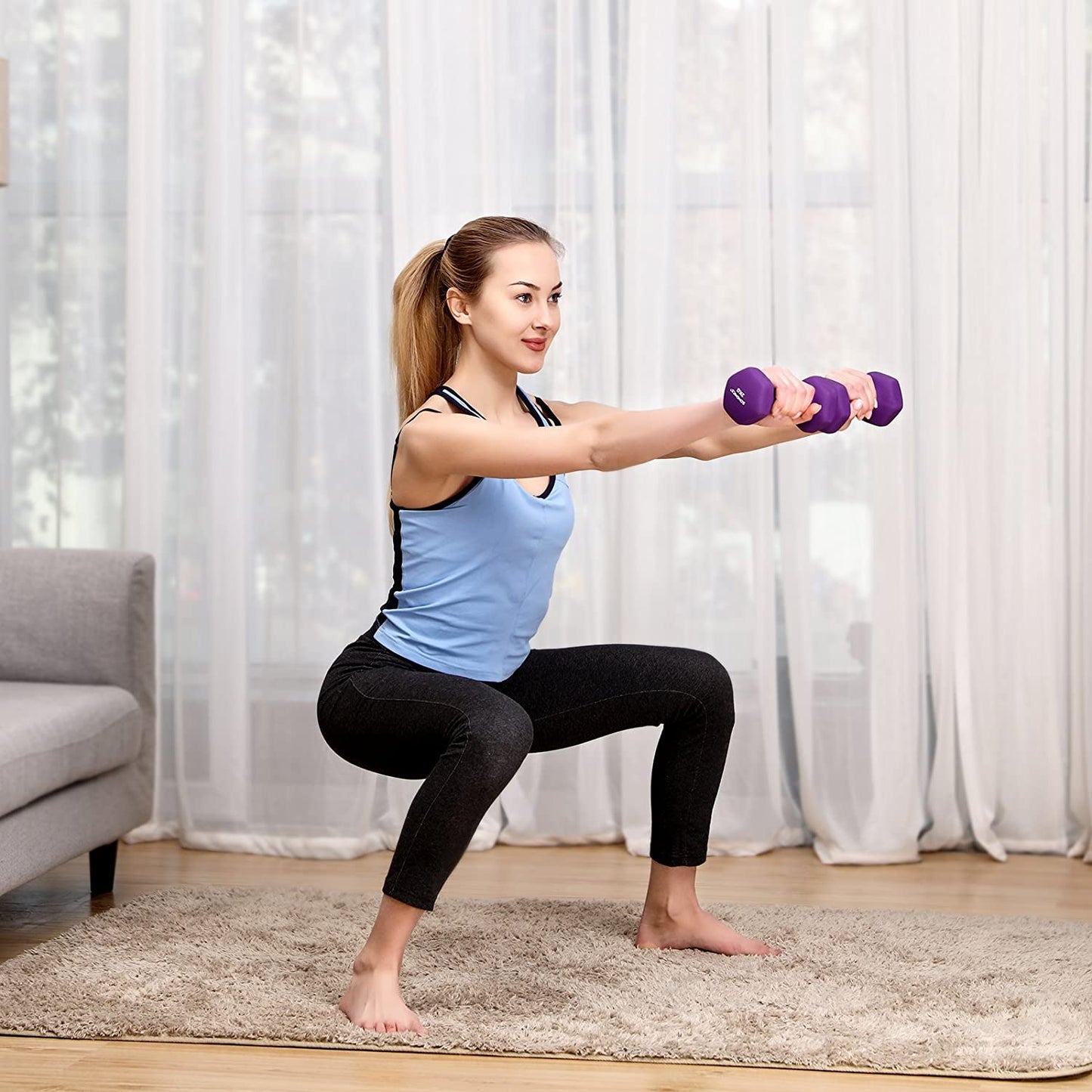 Nancy's Hybla Dumbbells - Halterset - Gewichten - Set van 2 - Paars - 2 KG per stuk