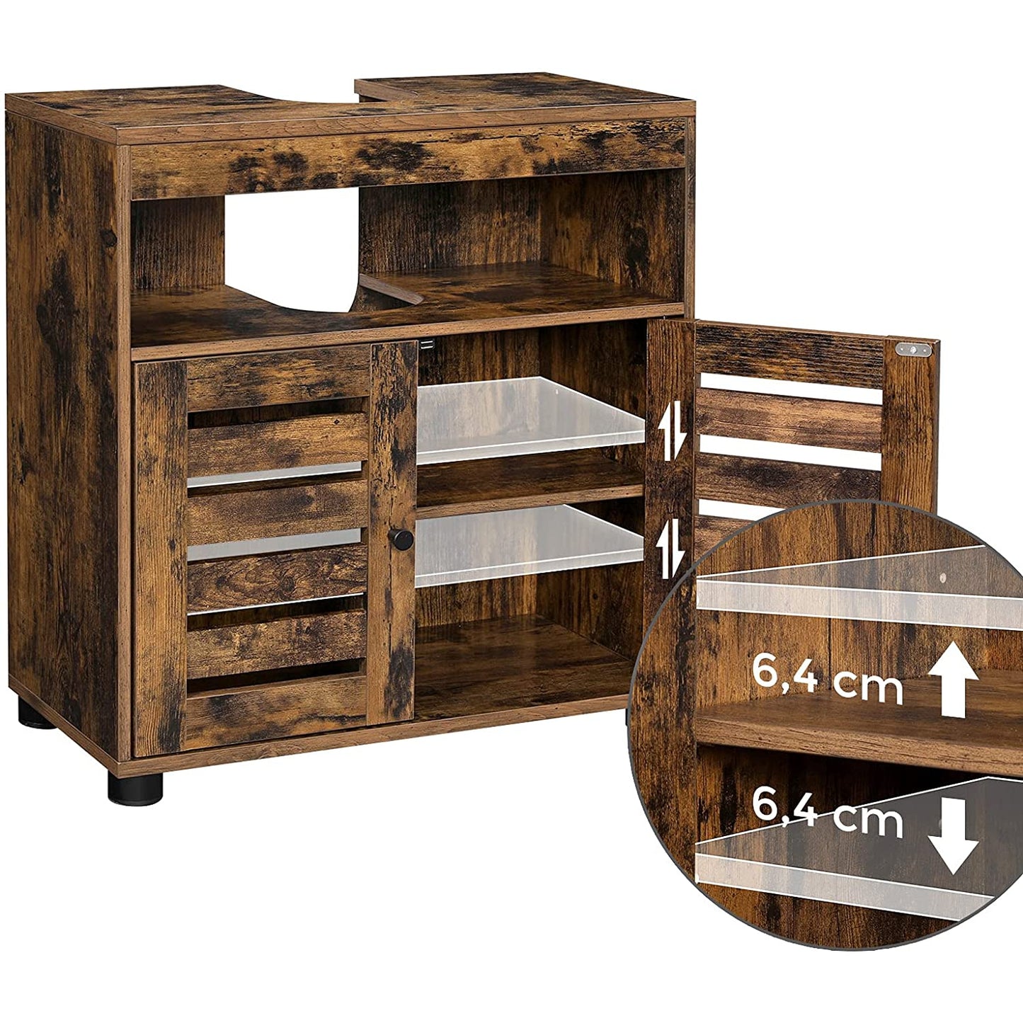 Nancy's Gaboury Badkamermeubel - Wastafelonderkast - Wastafelkast - Vintage Bruin - ± 60 x 30 x 60 cm